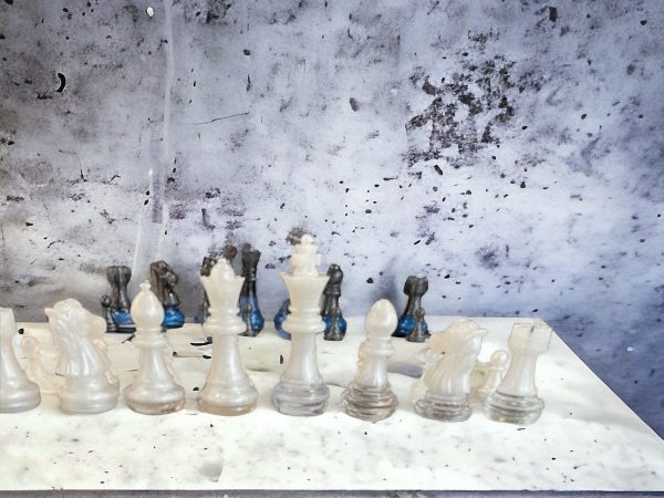 Handmade Resin Chess Board Coffee Table & Pieces - Image 6