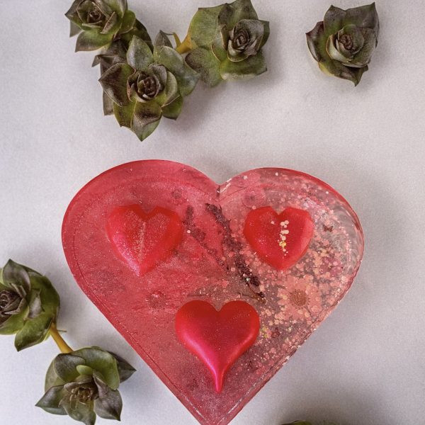Resin Heart Bookend