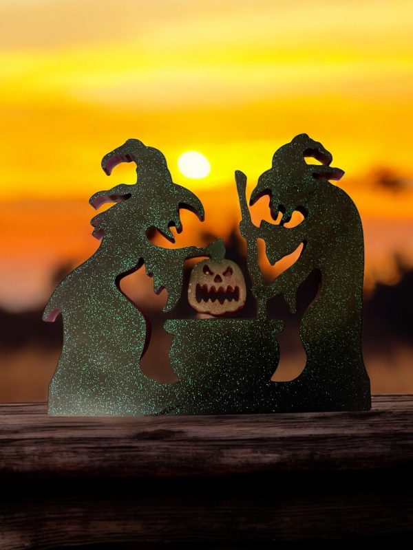 Handmade Resin Witches Cauldron Triple Tea Light Holders - Image 4
