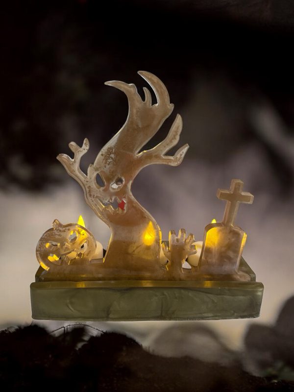 Handmade Resin Halloween Triple Tea Light Holders