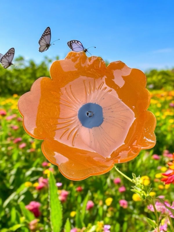 Handmade Resin Flower Design Bird Bath - Image 9