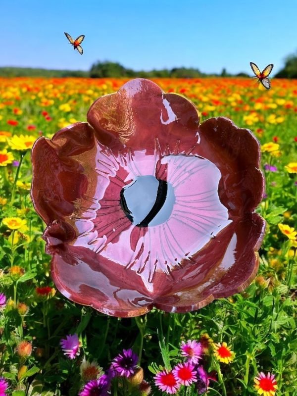Handmade Resin Flower Design Bird Bath - Image 8