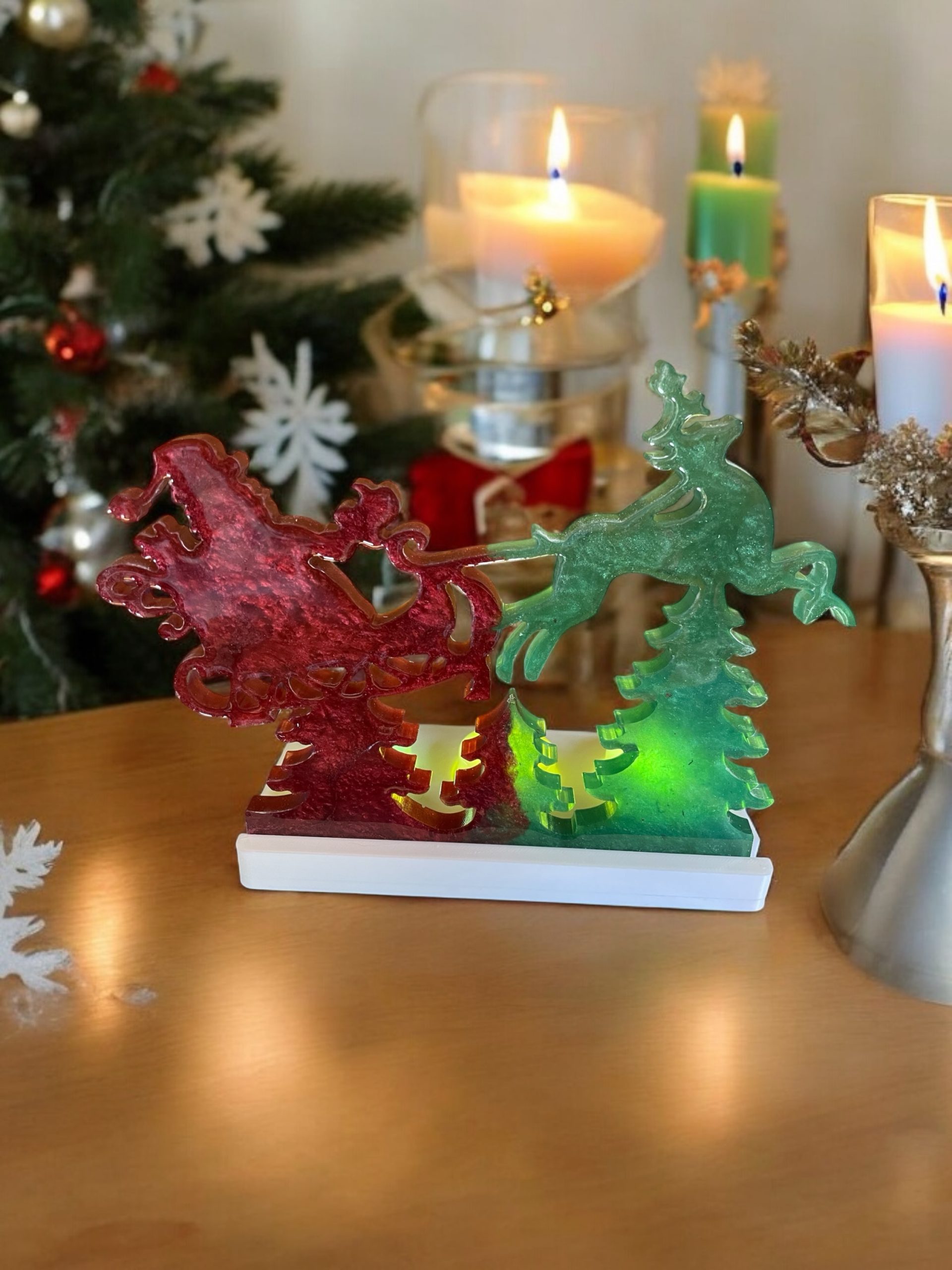 Santa Triple Tea Light Holder - Image 2