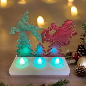 Santa Triple Tea Light Holder