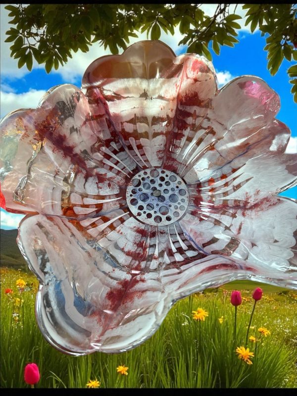 Handmade Resin Flower Design Bird Bath - Image 2