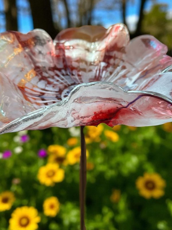 Handmade Resin Flower Design Bird Bath