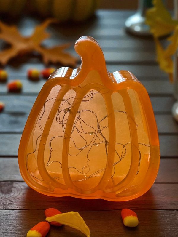 Handmade Resin Light up Pumpkins - Image 3