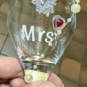 Hand Decorated Glass Wine Flutes