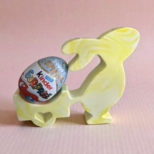 Handmade Resin Rabbit with Egg Cart